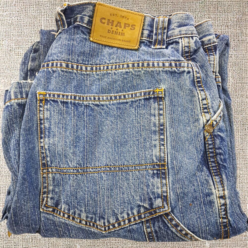 Chaps Men’s Vintage Carpenter Jeans Size 32 Blue Straight Fit Pre-owned